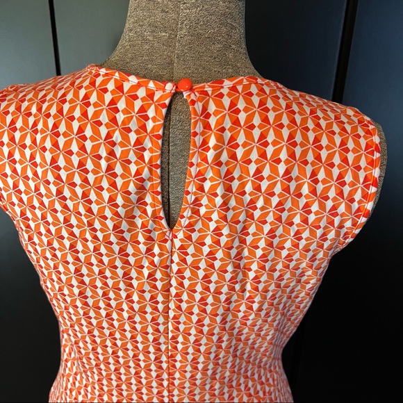 New York & Company Orange Geometric Print Dress EUC size M - Picture 6 of 9